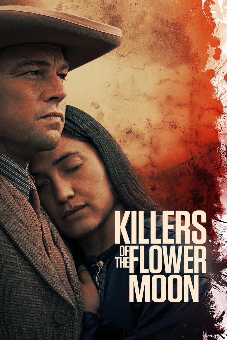 Lily Gladstone as Mollie Burkhart in Killers of the Flower Moon, looking directly at the camera with a solemn expression.