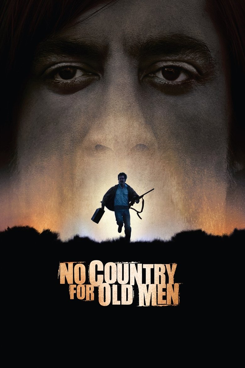 Javier Bardem as Anton Chigurh holding a captive bolt pistol in No Country for Old Men